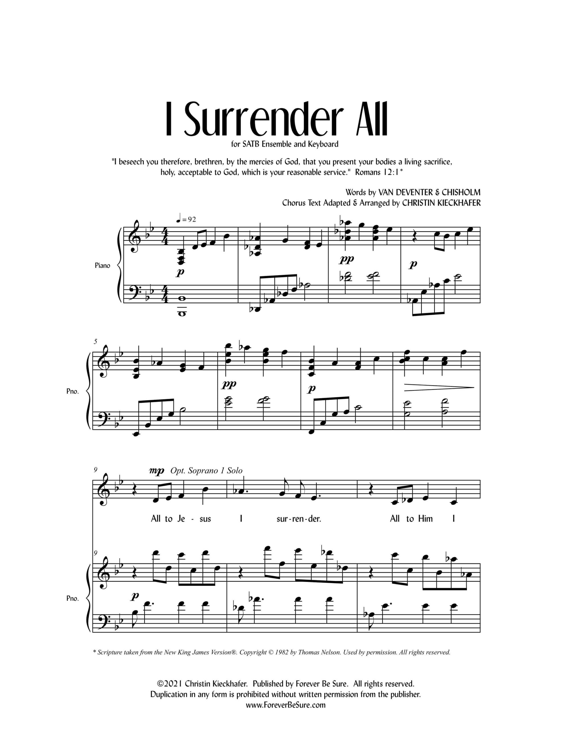 I Surrender All | Forever Be Sure